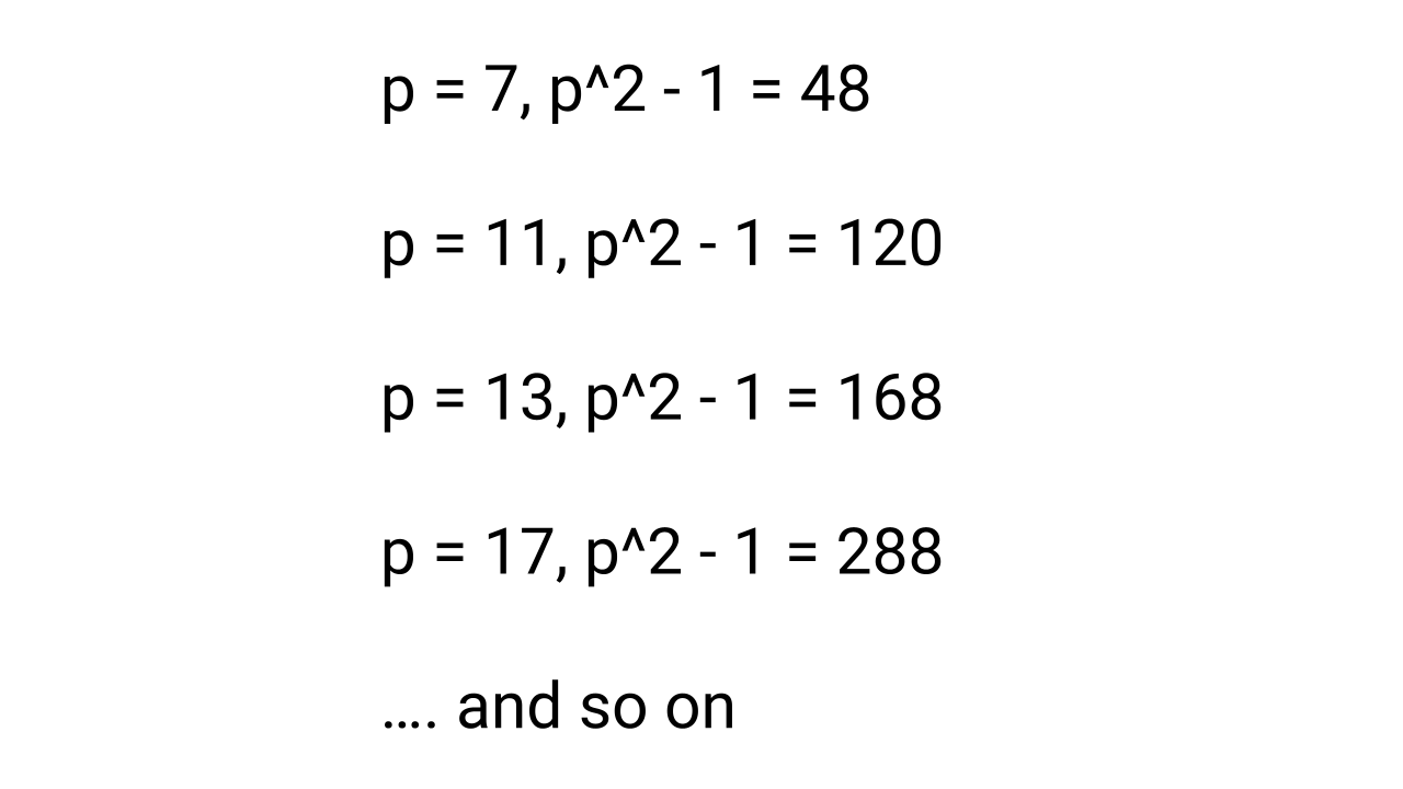 Prove that p^2 - 1 is divisible by 24 for any prime number p >= 5
